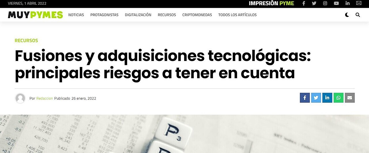 Fusiones y adquisiciones tecnolgicas: principales riesgos a tener en cuenta